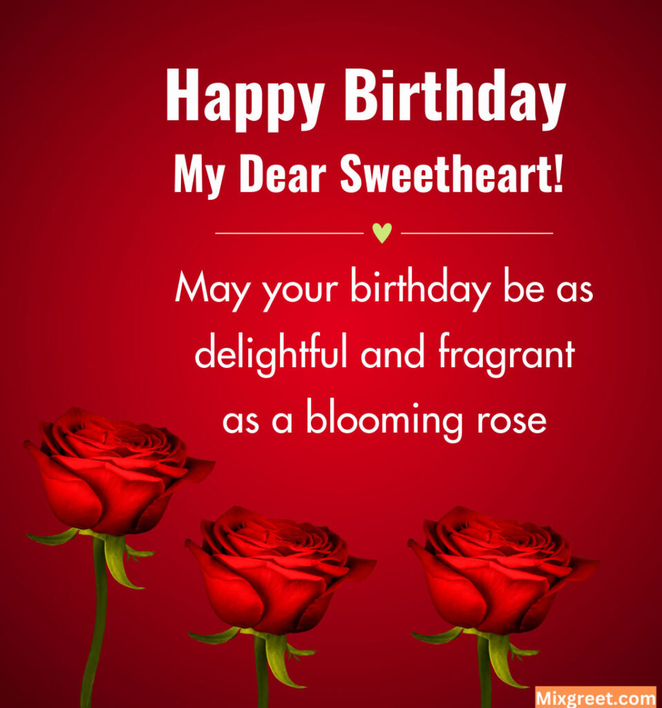 Romantic Birthday Greetings with Rose