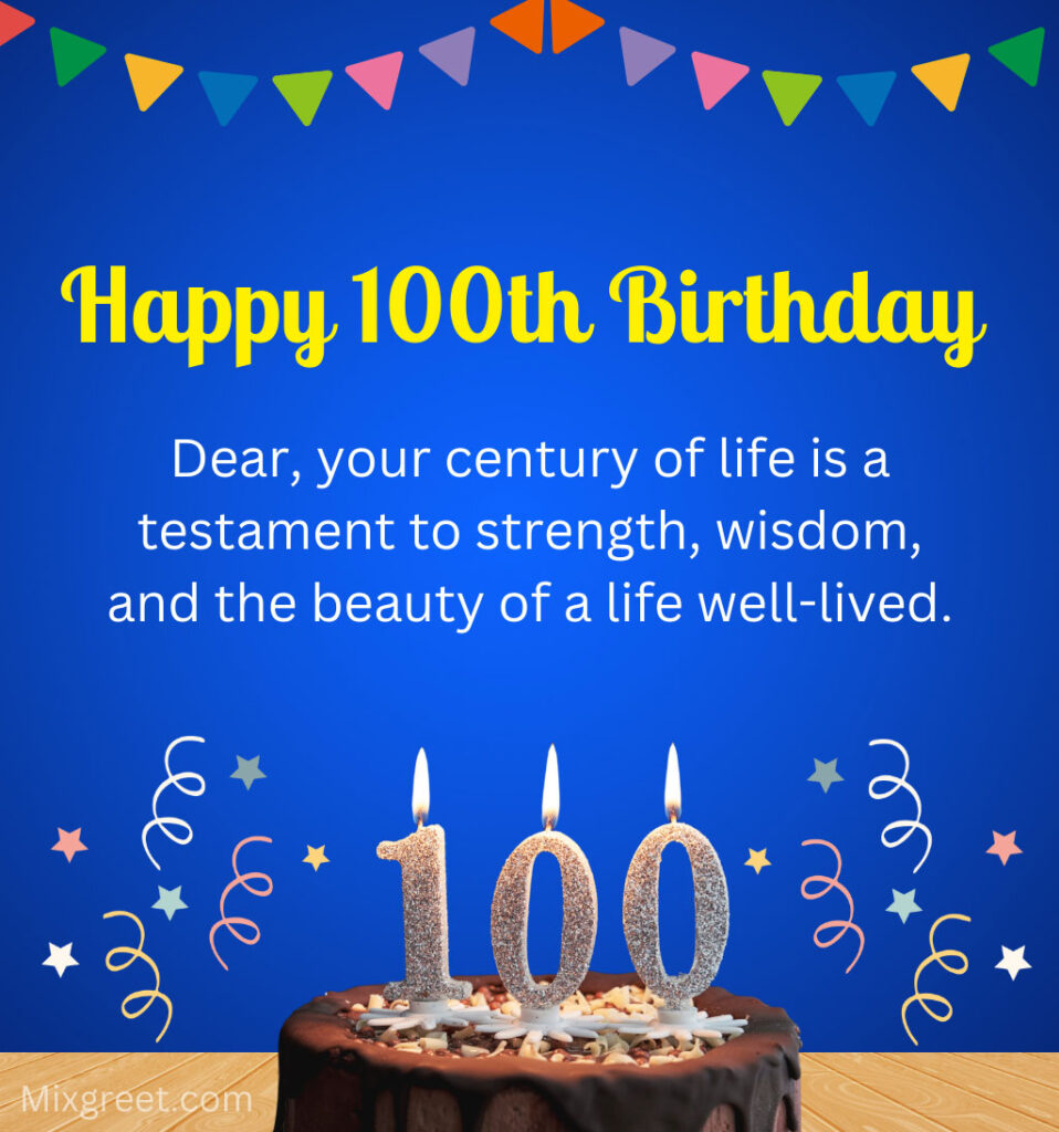 Happy 100th Birthday wishes for Grandfather with Hundred number cake