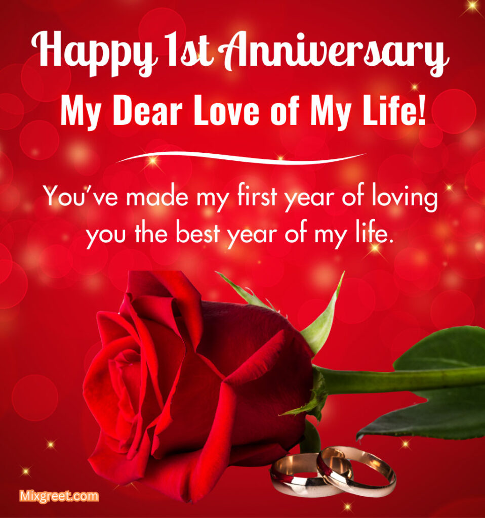 1st Love Anniversary Wishes for Girlfriend with Roses