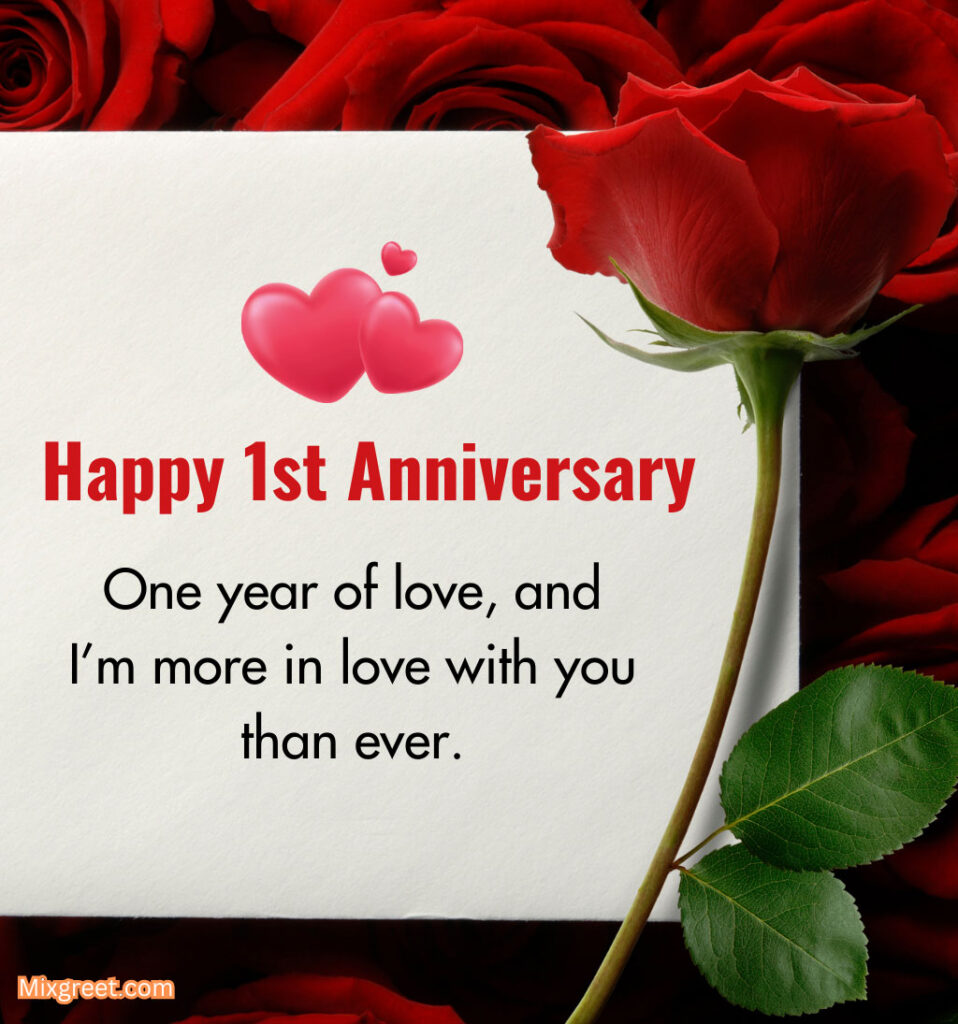 1st Love Anniversary Quotes for Girlfriend with Rose