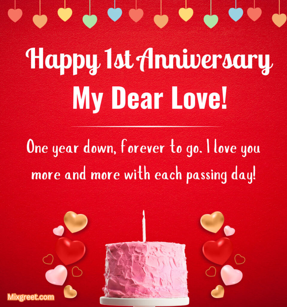 First Love Anniversary Wishes for her With Cake