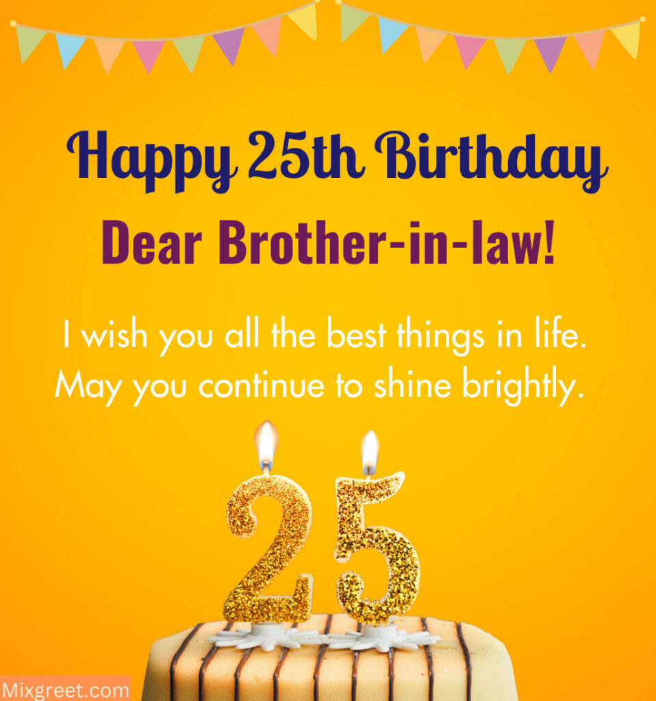 25th Happy Birthday Wishes for Brother in Law