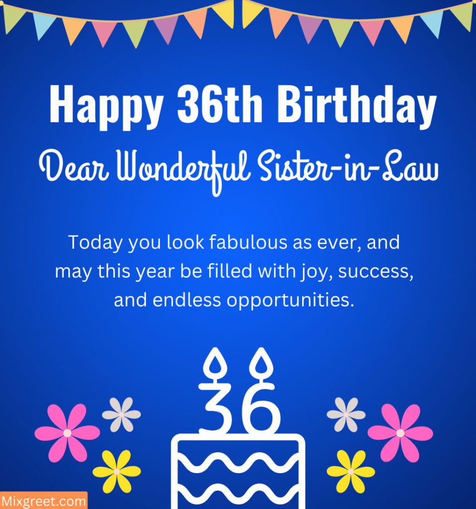 36th Happy Birthday Wishes for Sister-in-Law