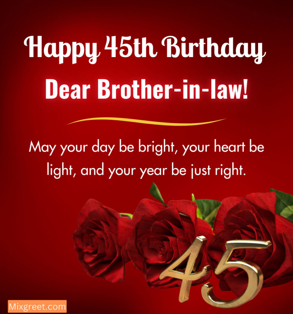 45th Birthday Wishes for Brother in Law