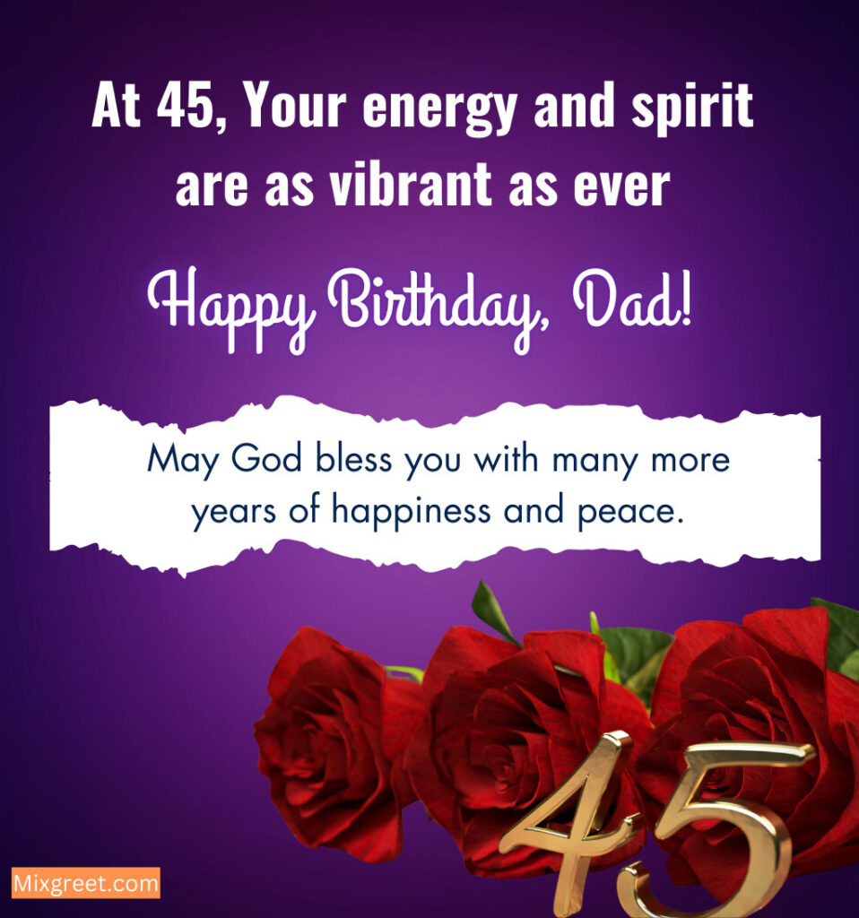 45th birthday wishes for Father in law