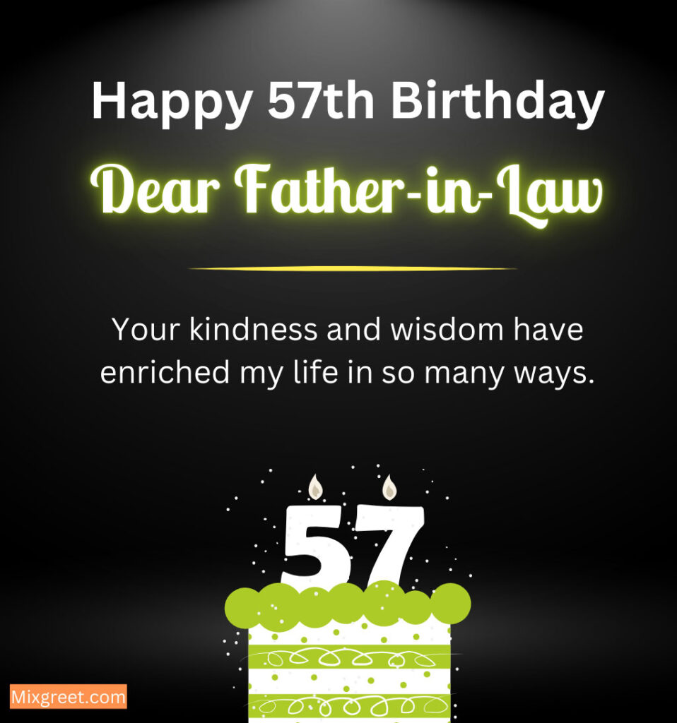 Inspiring 57th birthday wishes for Father in law