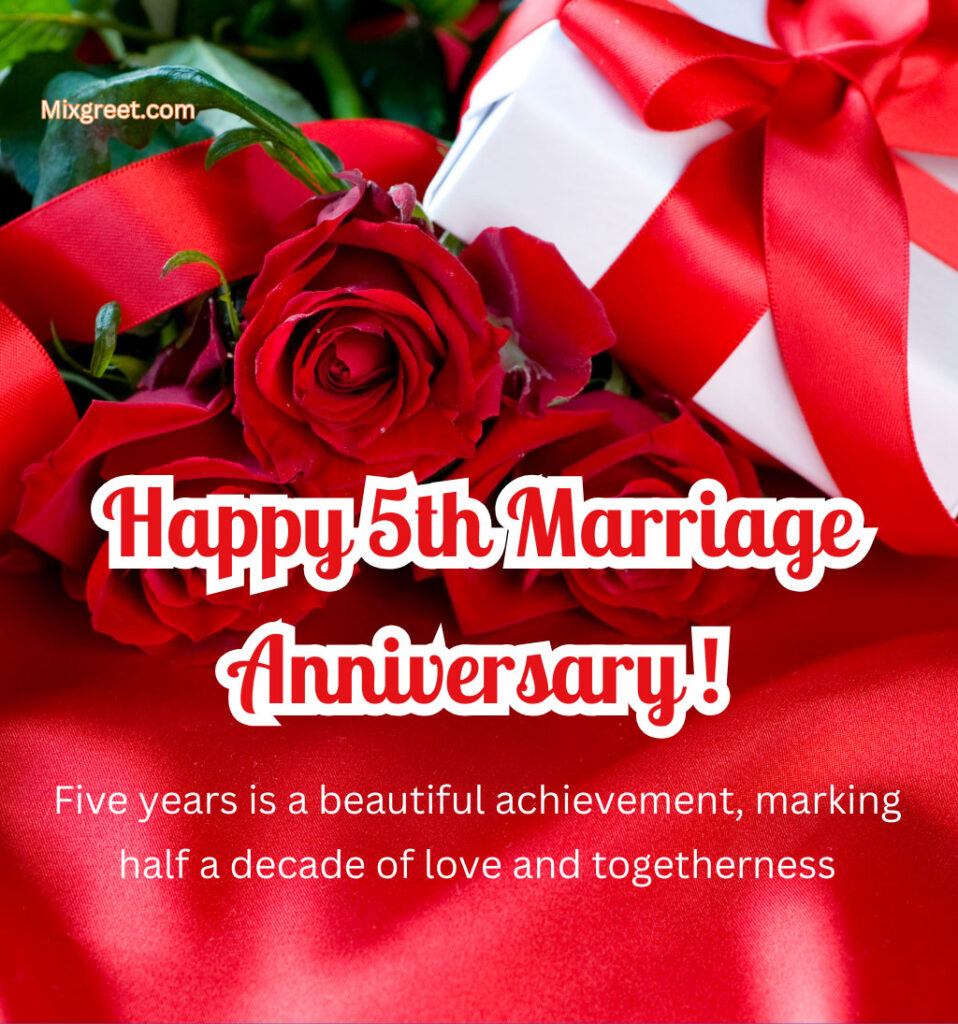 5th Marriage Anniversary Wishes for Friend with Quotes