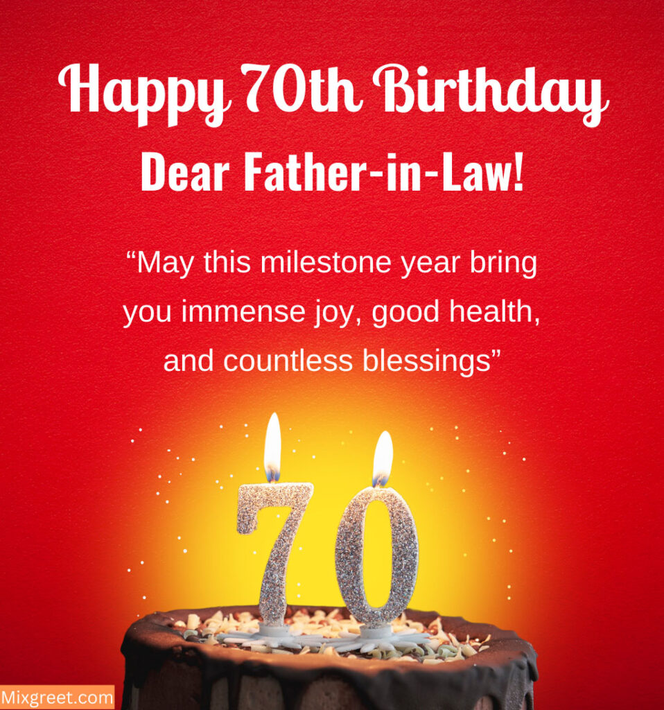 70th birthday wishes for Father in law