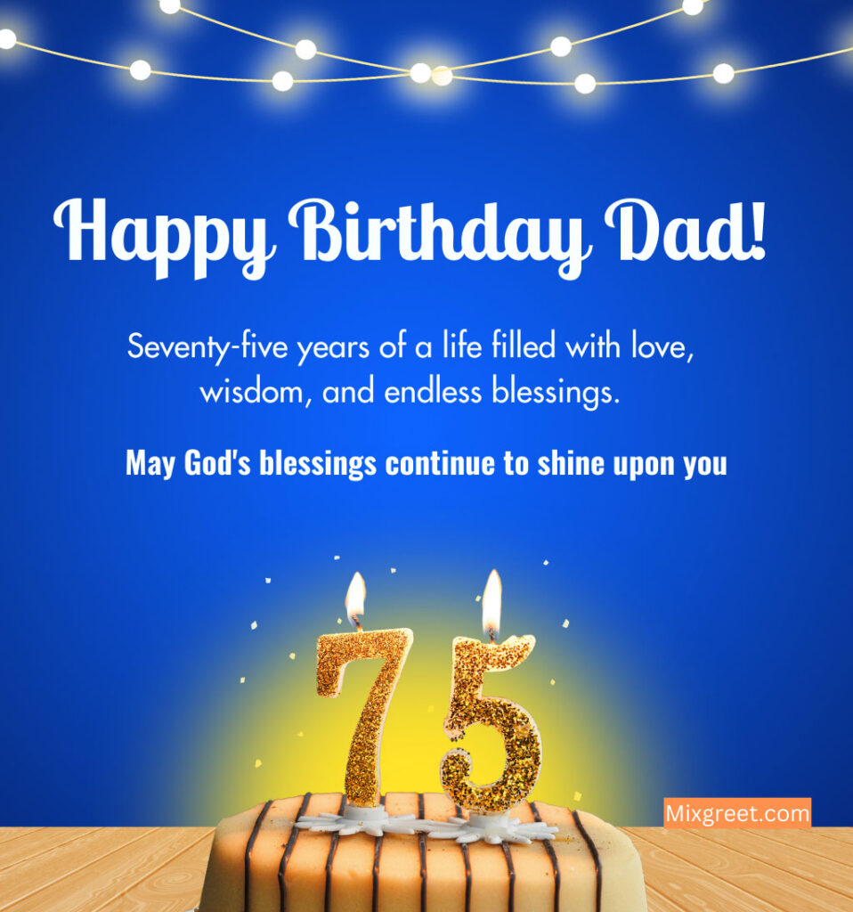 75th Birthday wishes for Father in law