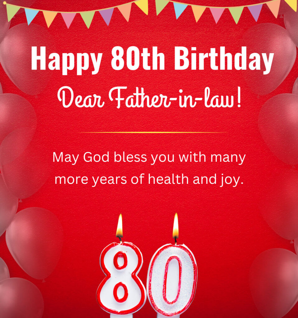 80th birthday wishes for Father in law