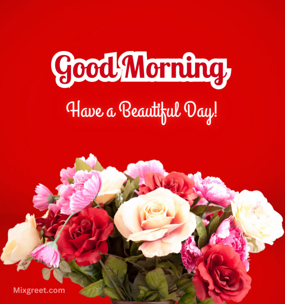 Good Morning Wishes for Friend with Flowers