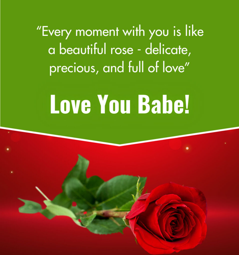 I love you with Rose and Romantic Quotes