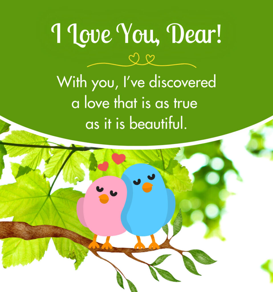 I love you Dear With Love Birds