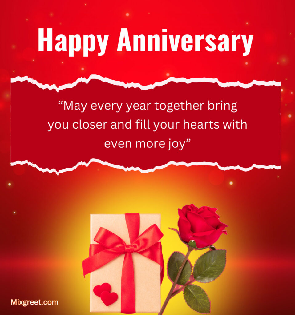 Marriage Anniversary Quotes for Friend with Roses and Gifts