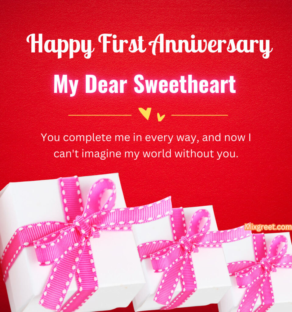 First Anniversary wishes for Wife