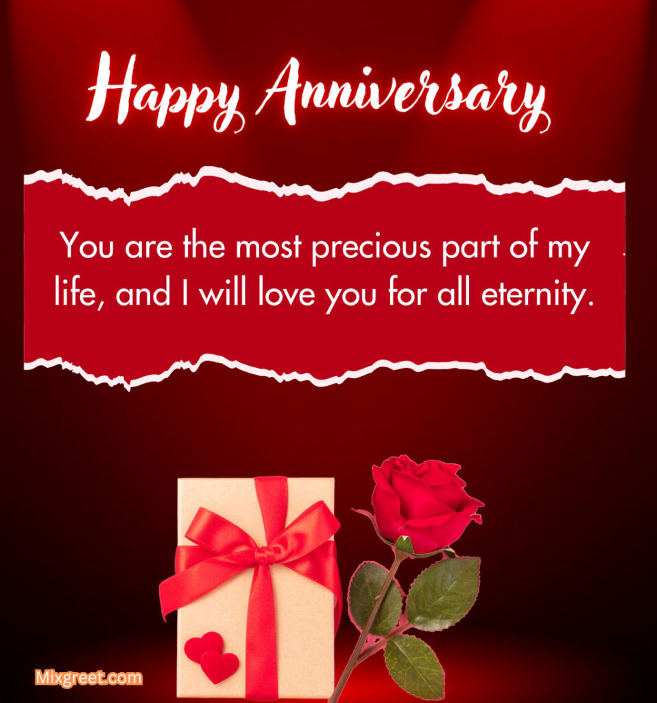 Happy Anniversary Wishes for Wife with Rose Flowers and Gifts