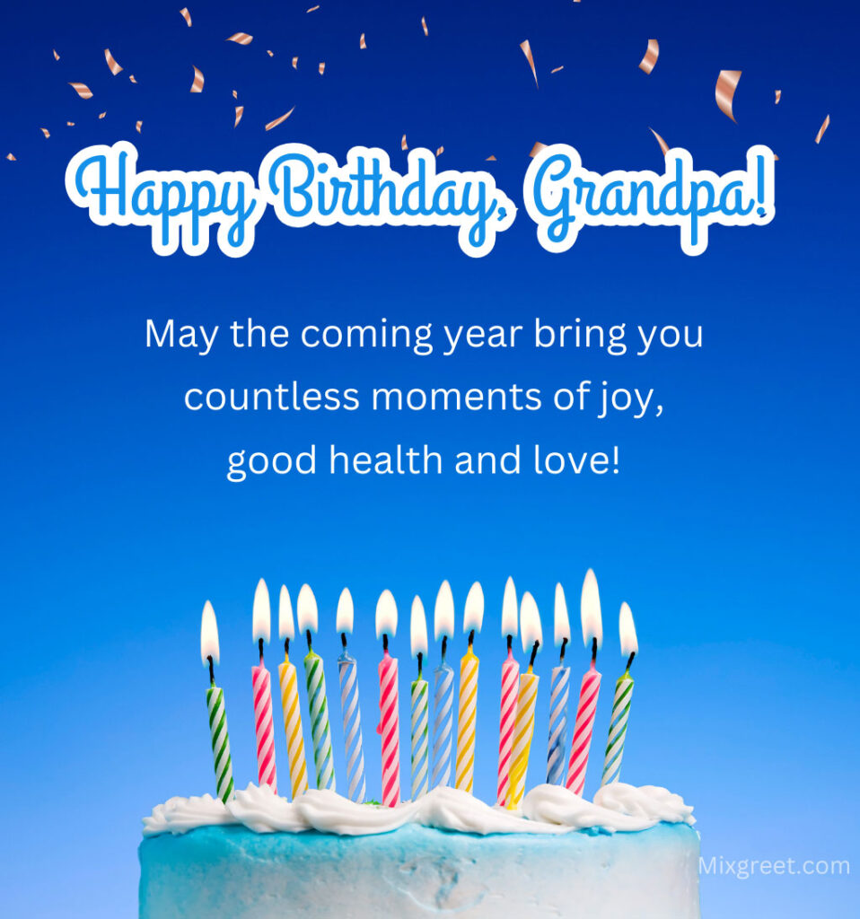 Birthday Wishes for Grandfather with cake