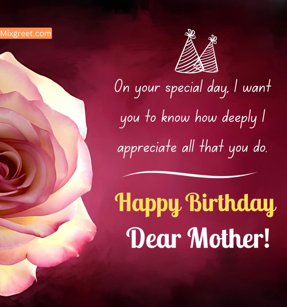 Birthday quotes for Mother with flowers