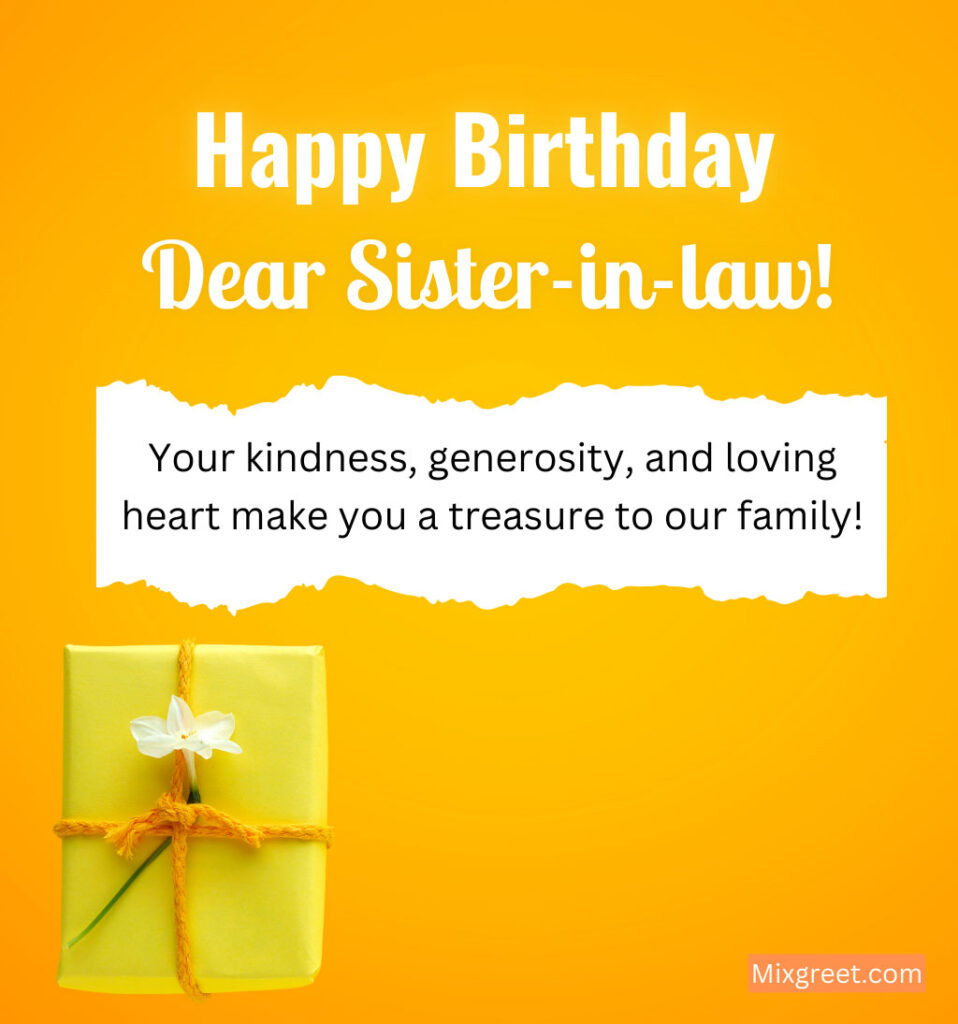 Birthday Wishes for Sister in Law with a Birthday gift Box