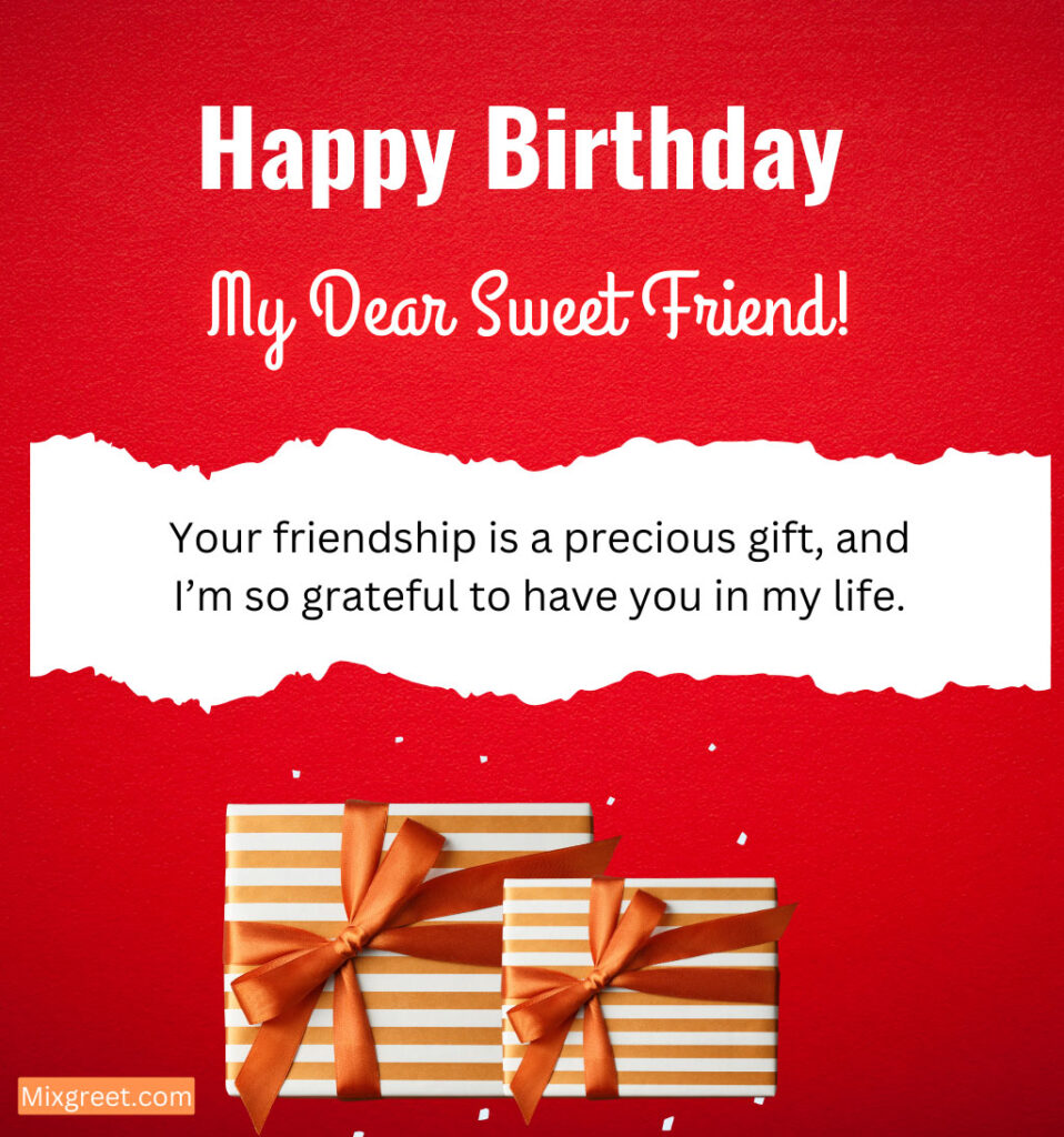 Birthday wishes for Sweet female friend with birthday gifts