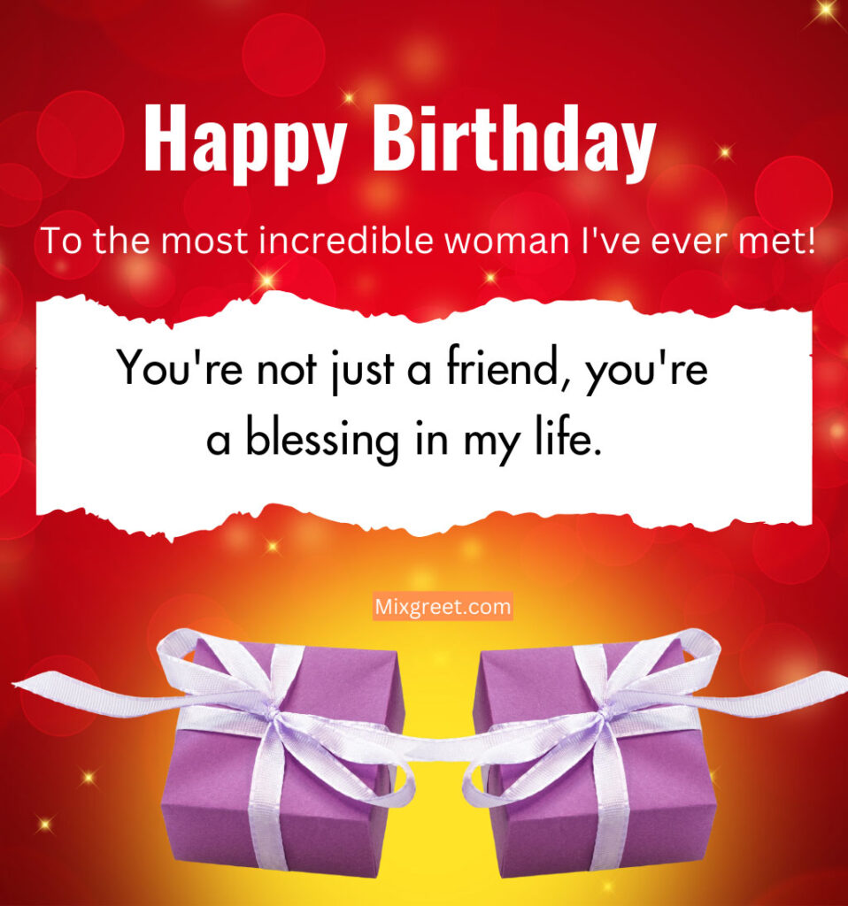 Female Friend Birthday Wishes with a Gift Box