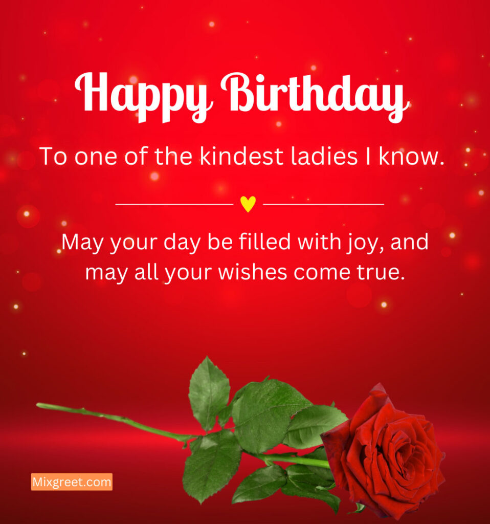 Birthday Wishes for Female Friend with a Rose Flower