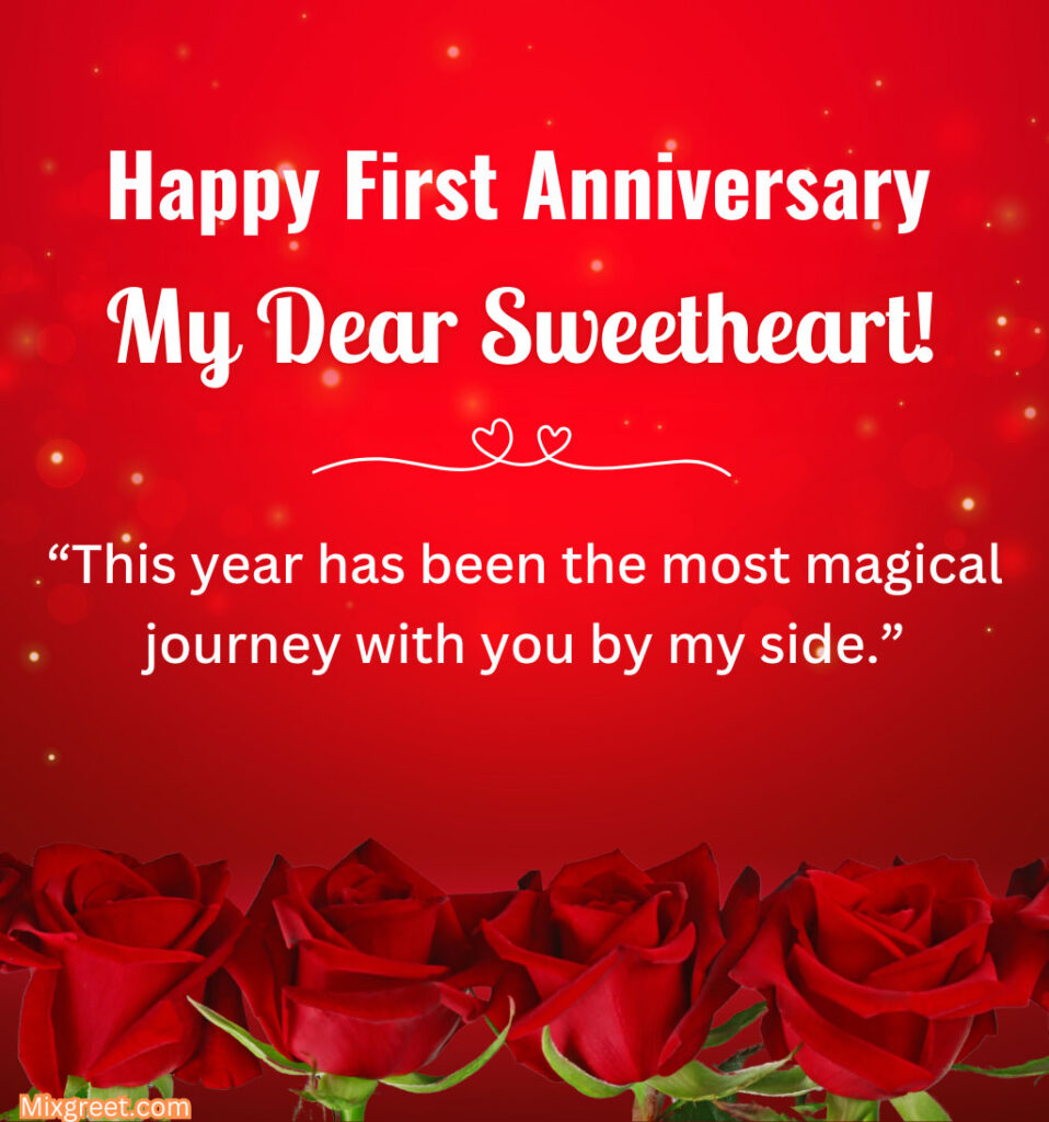 First Love Anniversary Wishes for Sweetheart with Rose