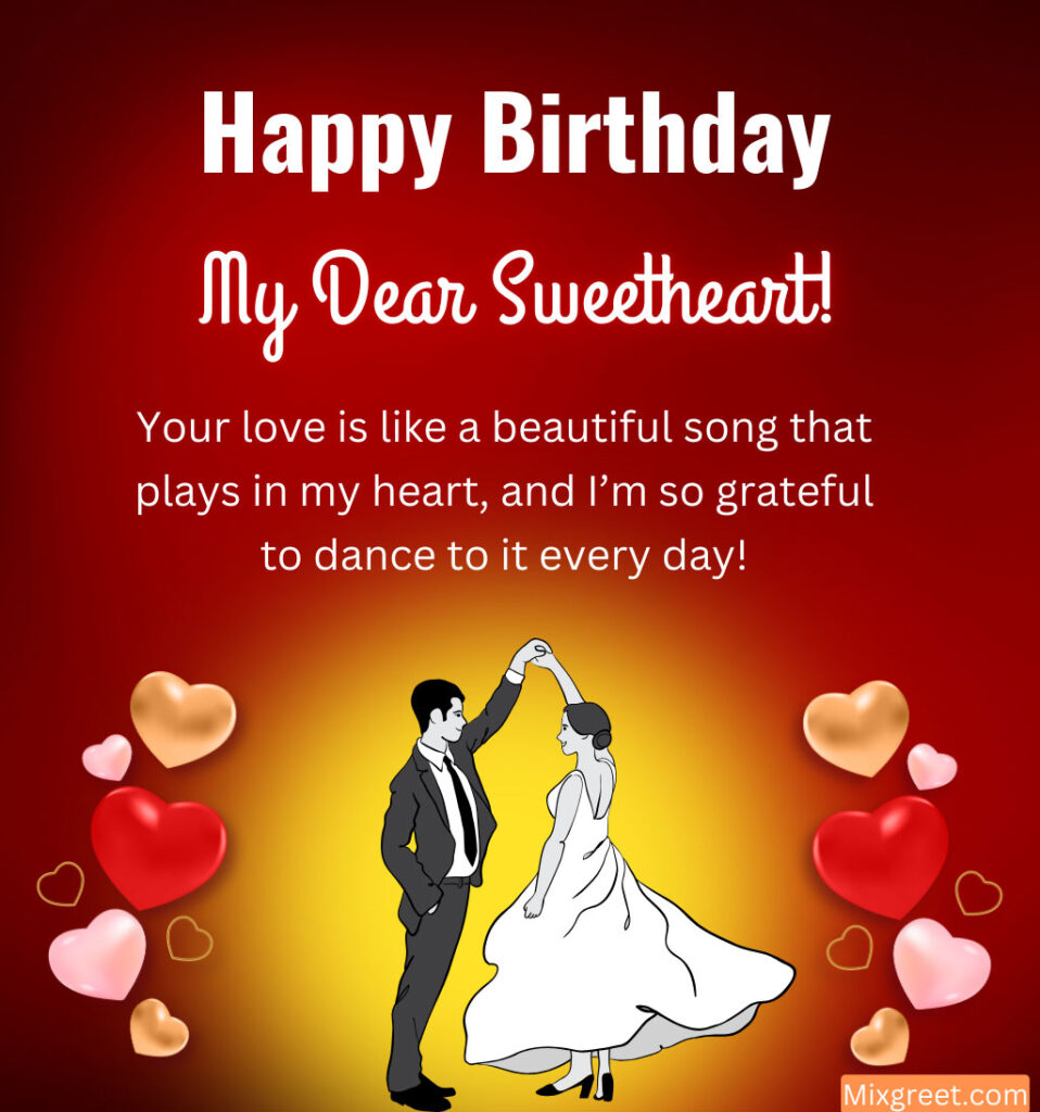 Romantic Birthday Wishes for Girlfriend With Dancing Couple