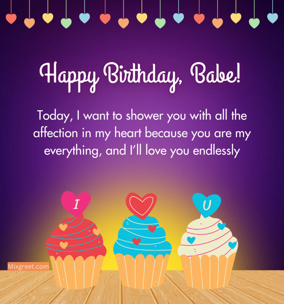 Heartfelt Birthday Quotes for Girlfriend with I love You Cake