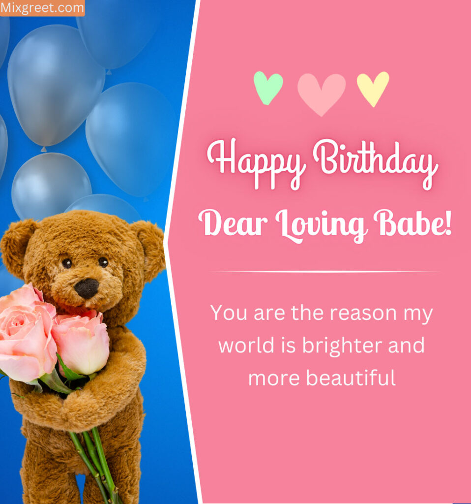 Happy Birthday my love wishes for girlfriend with teddy bear