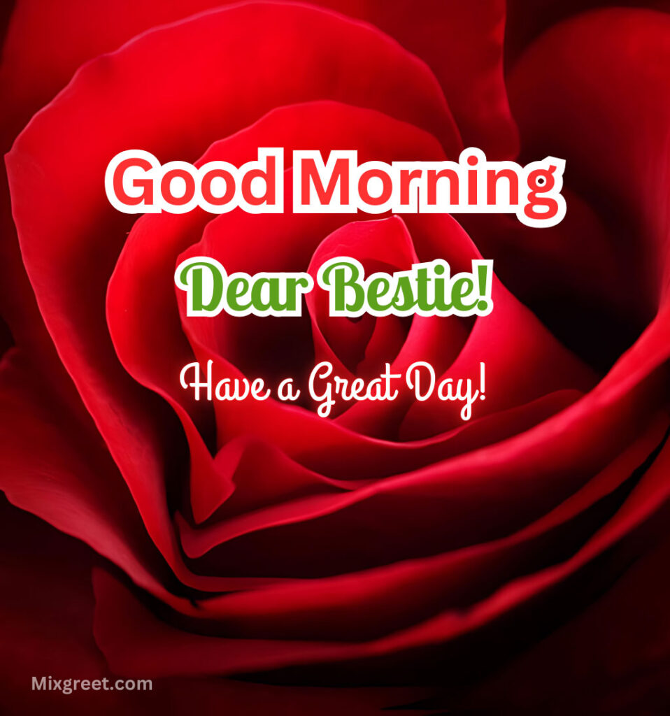 Good Morning Wishes for Friend Girl with Rose Flowers