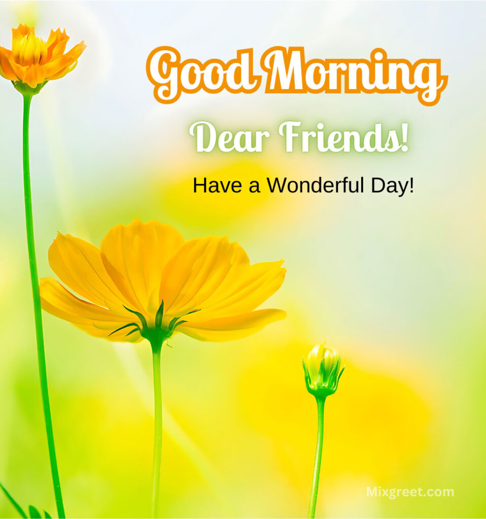 Good Morning Wishes for Friend With Flowers