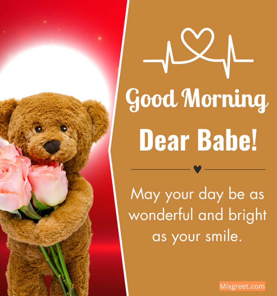 Love Good Morning Wishes with Teddy Bear