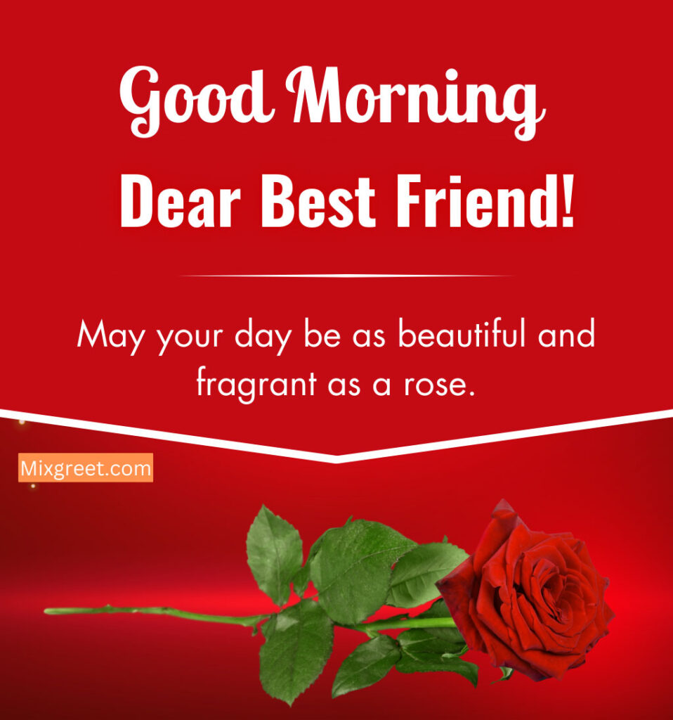 Good Morning Images with Rose for Best Friend