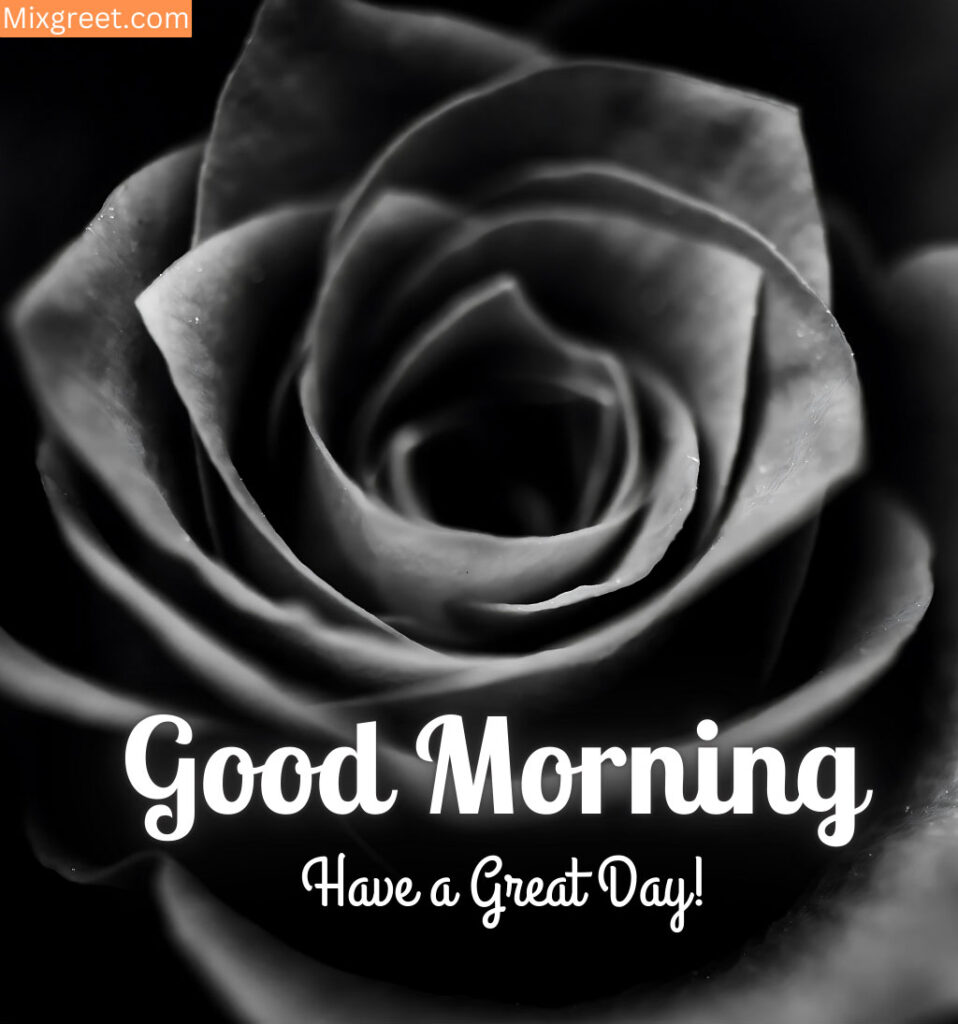 Black Roses With Good Morning SMS