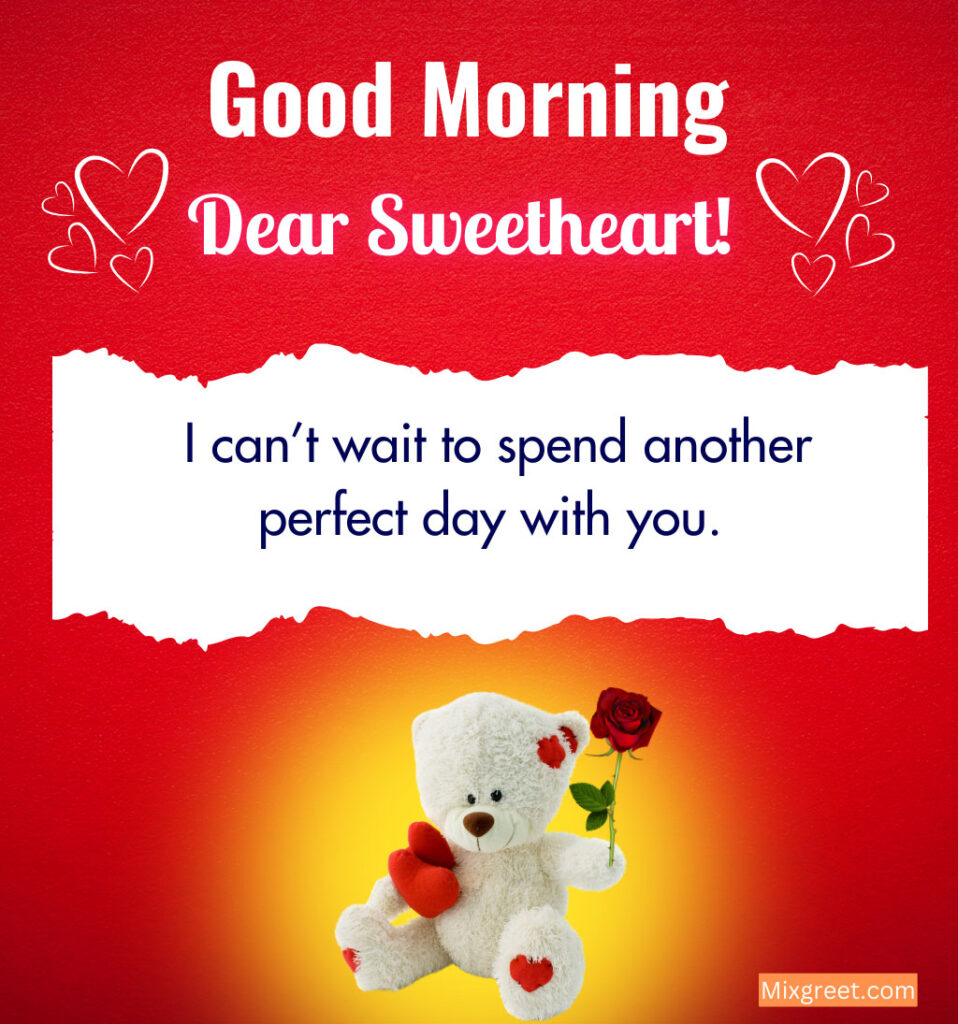 Love Good Morning Wishes with Cute Teddy Bear