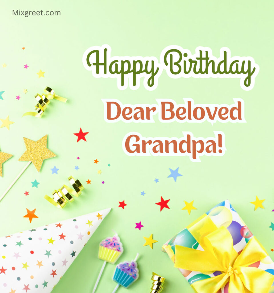 Happy Birthday Grandpa Wishes on Birthday Background