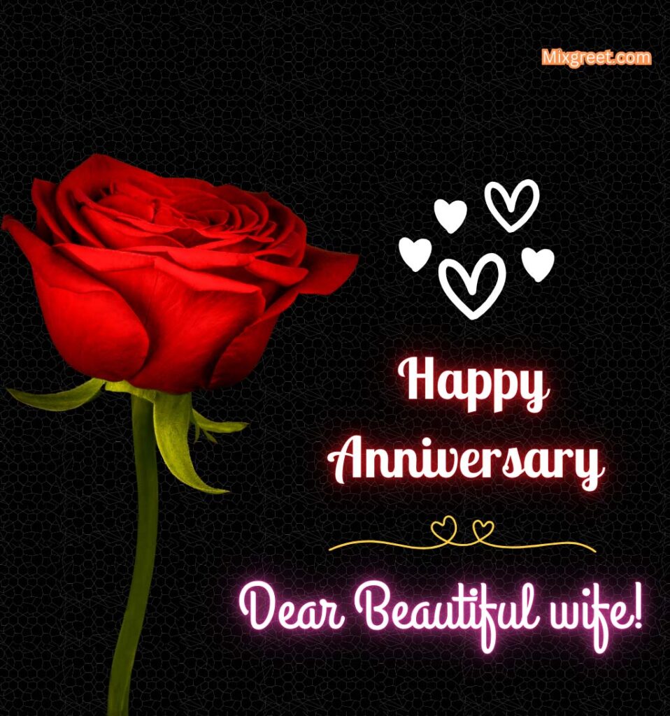 Happy Anniversary Dear Sweetheart Wife With Rose