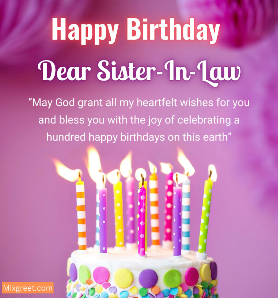 Birthday Quotes for Sister-in-law with Colorful Cake