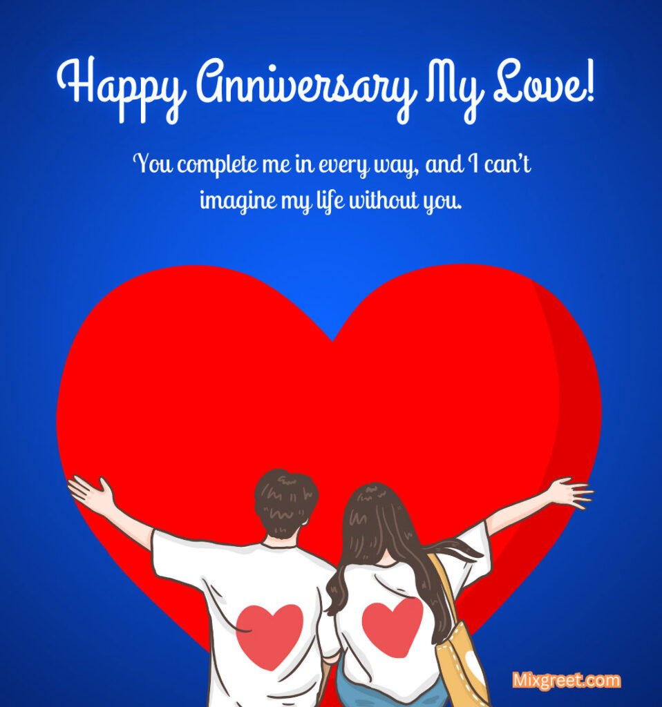 Love Anniversary Wishes for Sweetheart with Loving Couple