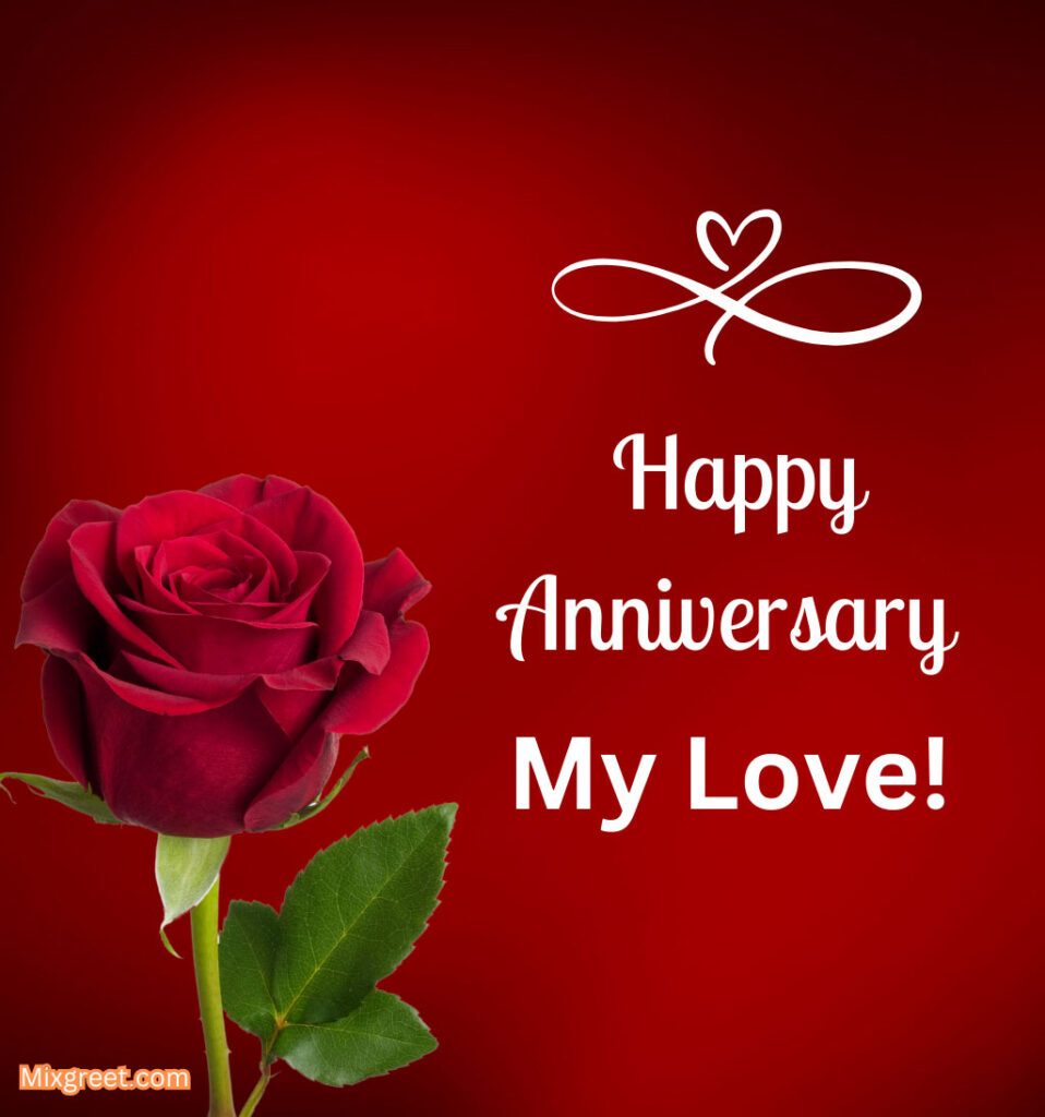 Romantic love Anniversary Greetings for Lover with Rose