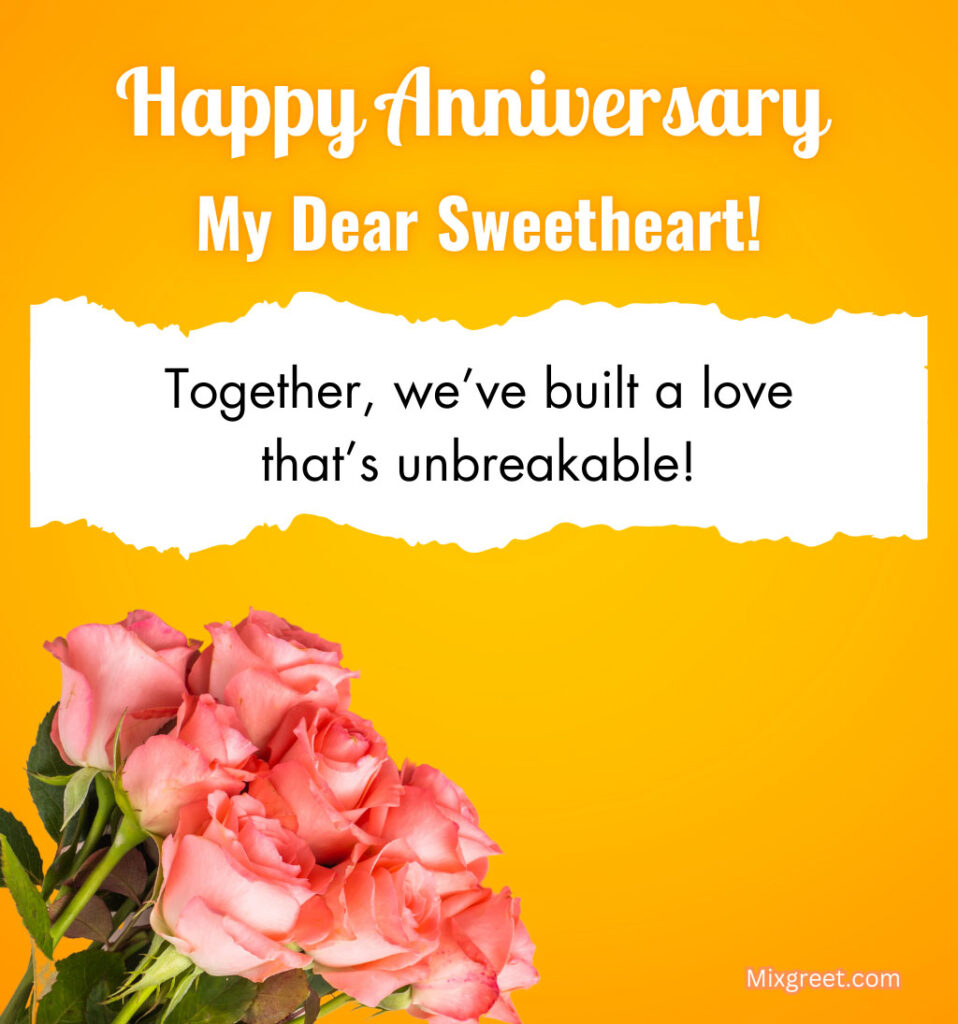 Love Anniversary Wishes for Sweetheart with Flowers