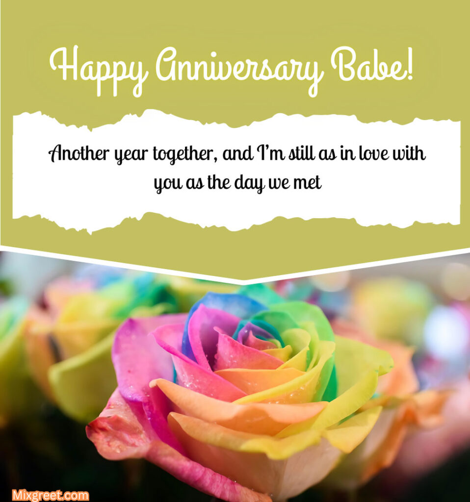 Happy Anniversary Babe Images With Rose and Beautiful Quotes