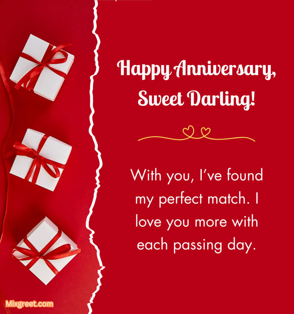 Happy Love Anniversary Greetings for Lover with Gifts