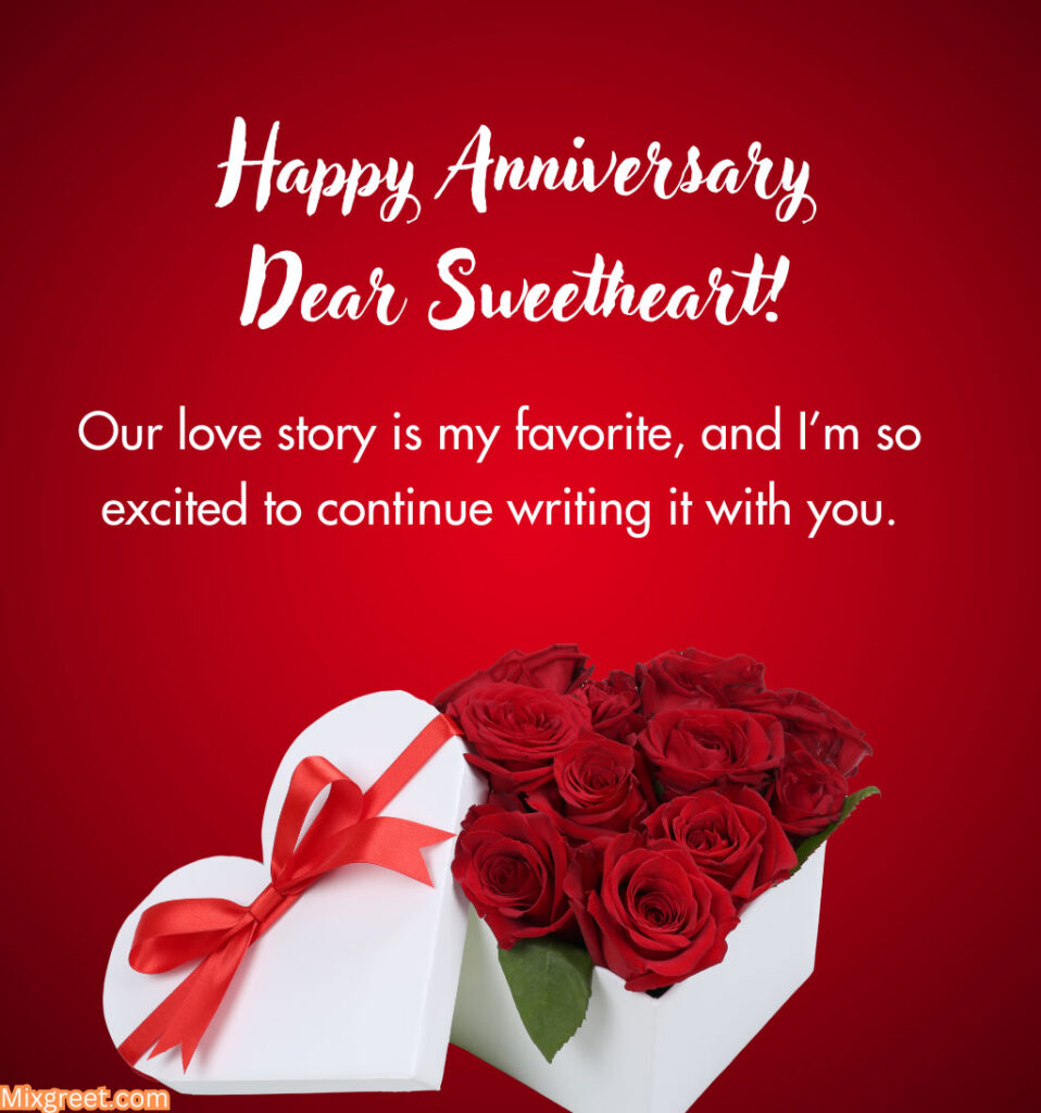 Anniversary Wishes for Sweetheart with Roses 