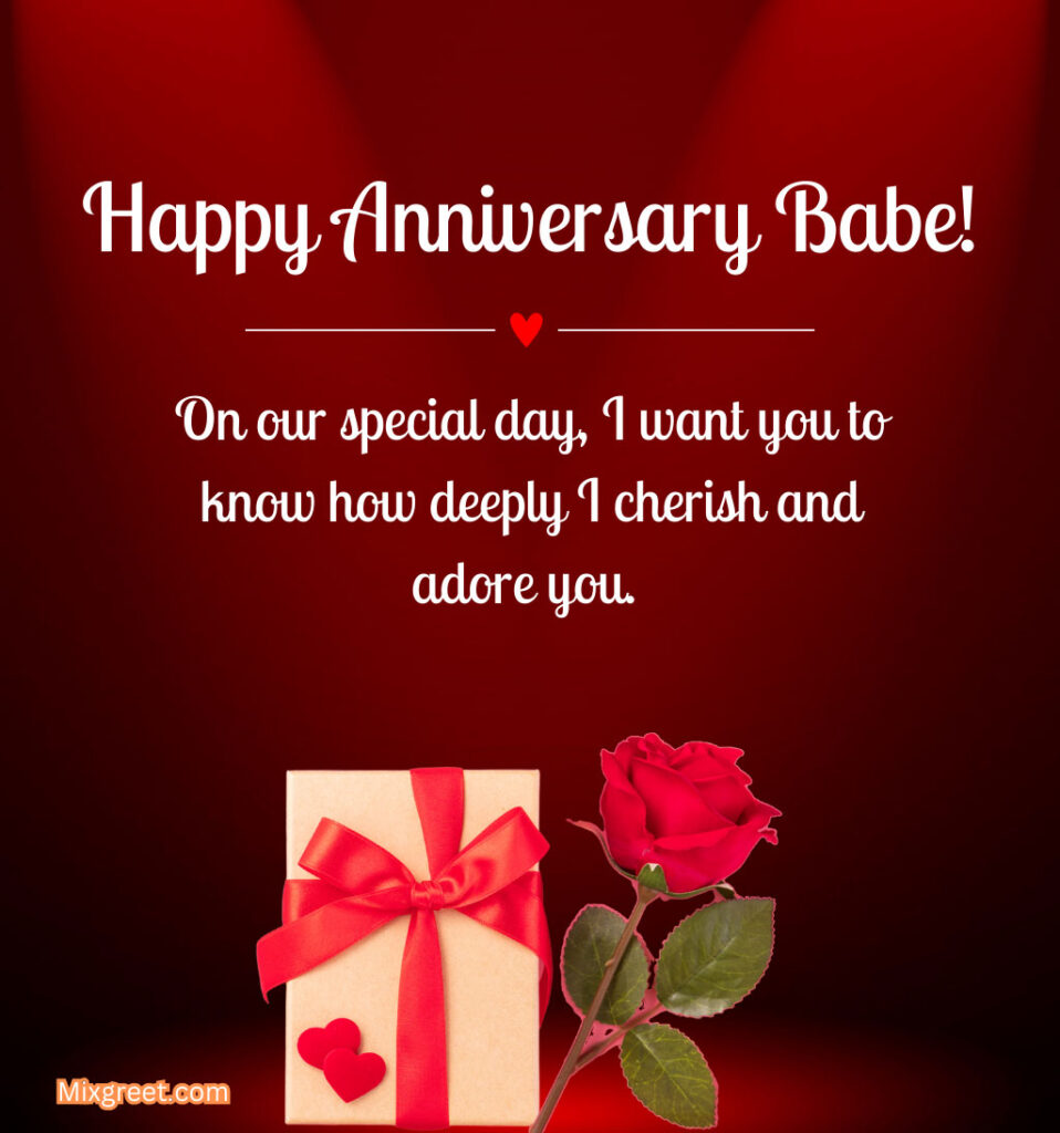 Happy Anniversary Babe Images With Rose and Gifts