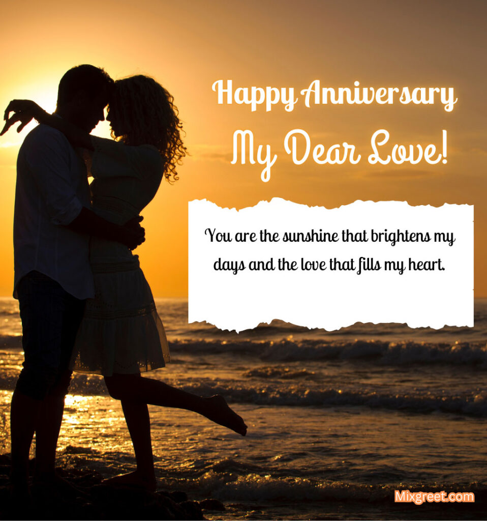 Happy Love Anniversary Wishes with Loving Couple