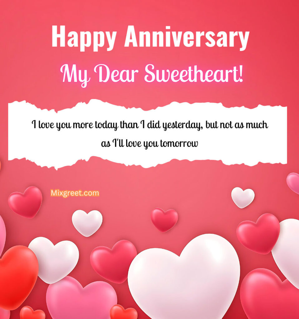 Romantic Love Anniversary Wishes for Sweetheart Lover