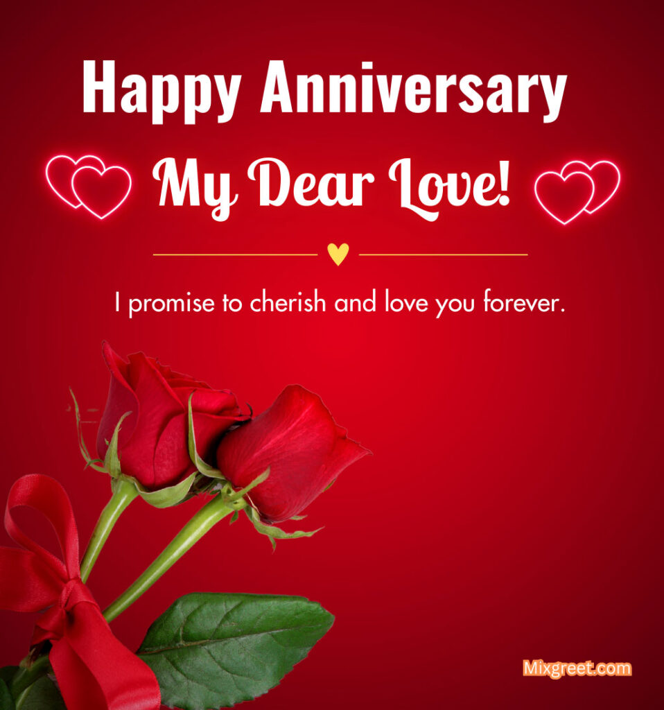 Romantic Love Anniversary Images with Rose for Lover