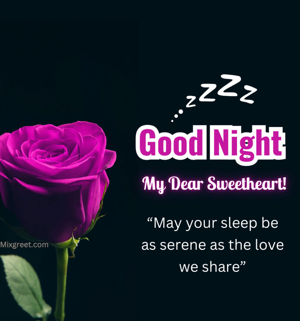 Romantic Good Night Quotes for Lover with Rose